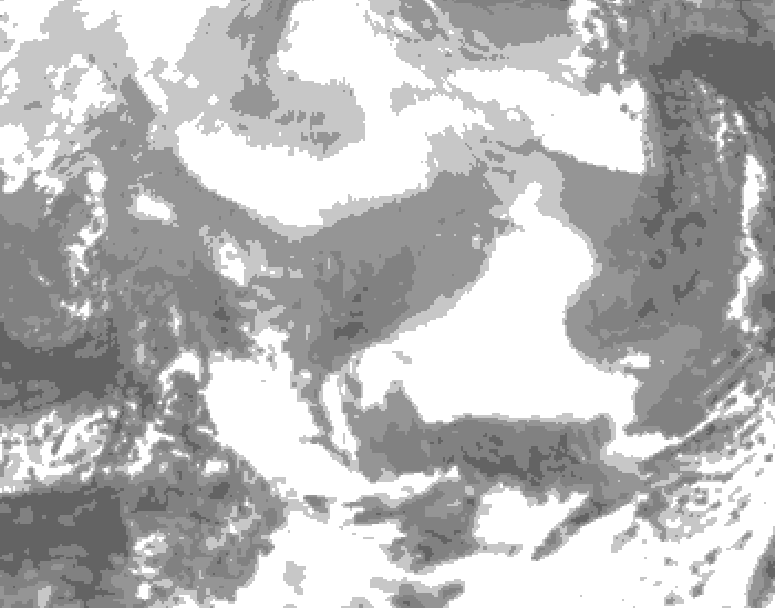 GDPS total cloud 174 hour forecast chart for Canada based on 2026/02/18 1200Z data