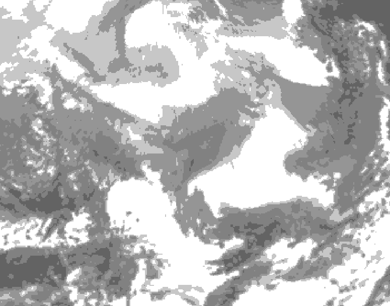 GDPS total cloud 180 hour forecast chart for Canada based on 2026/02/18 1200Z data