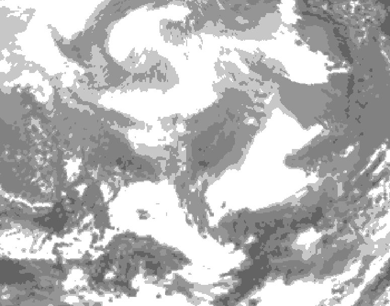 GDPS total cloud 186 hour forecast chart for Canada based on 2026/02/18 1200Z data