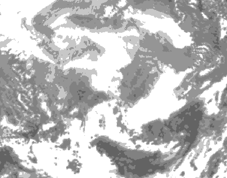 GDPS total cloud 198 hour forecast chart for Canada based on 2026/02/18 1200Z data