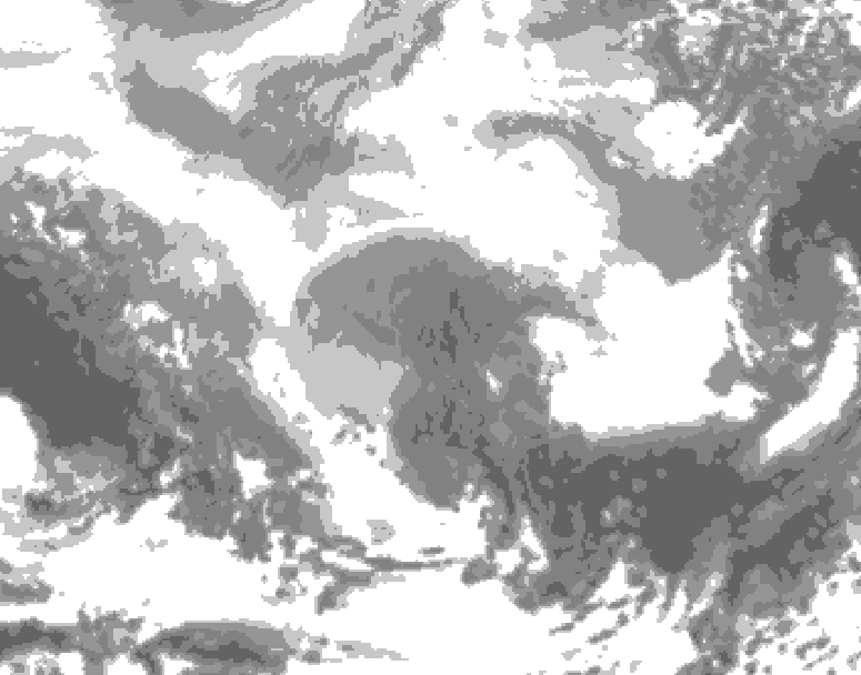 GDPS total cloud 228 hour forecast chart for Canada based on 2026/02/18 1200Z data