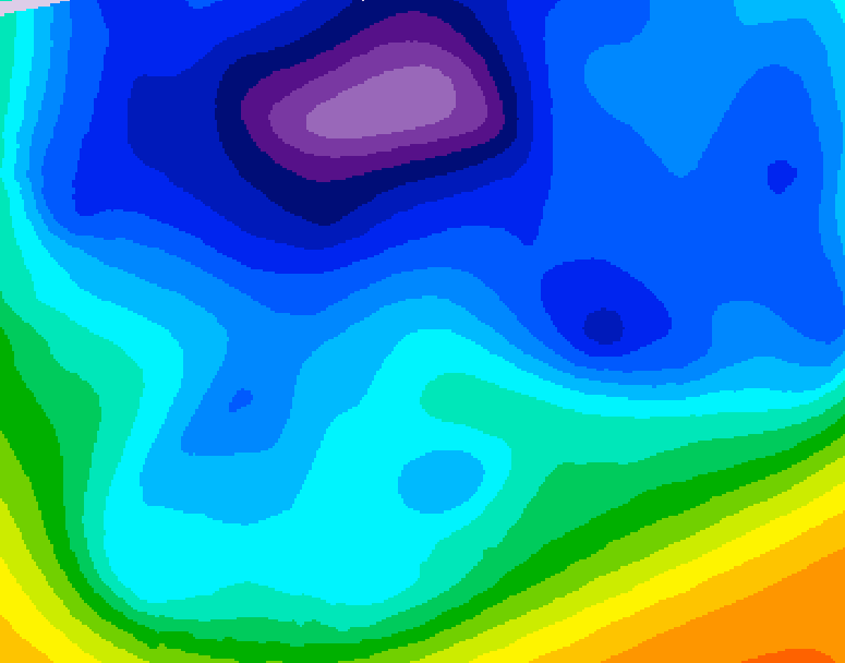 GDPS 500 millibar geopotential height 024 hour forecast chart for Canada based on 2026/02/19 0000Z data