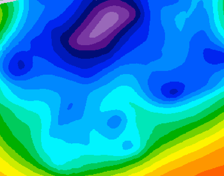 GDPS 500 millibar geopotential height 036 hour forecast chart for Canada based on 2026/02/19 0000Z data