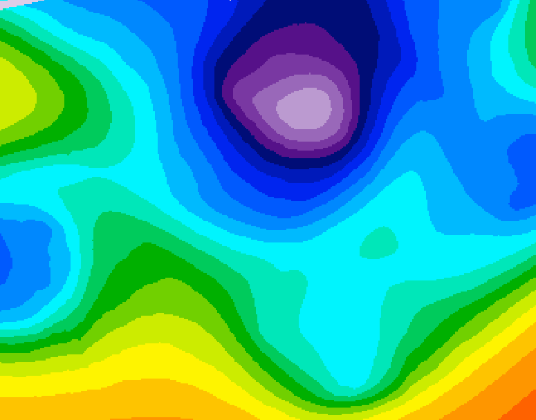 GDPS 500 millibar geopotential height 090 hour forecast chart for Canada based on 2026/02/19 0000Z data