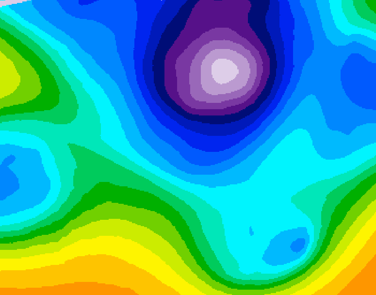 GDPS 500 millibar geopotential height 102 hour forecast chart for Canada based on 2026/02/19 0000Z data