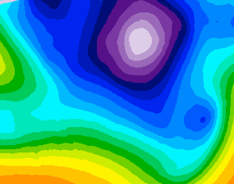 GDPS 500 millibar geopotential height 126 hour forecast chart for Canada based on 2026/02/19 0000Z data