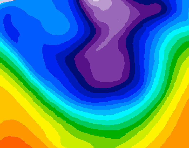 GDPS 500 millibar geopotential height 198 hour forecast chart for Canada based on 2026/02/19 0000Z data