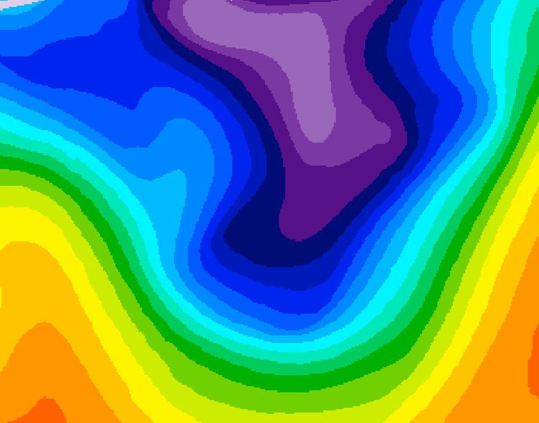 GDPS 500 millibar geopotential height 222 hour forecast chart for Canada based on 2026/02/19 0000Z data
