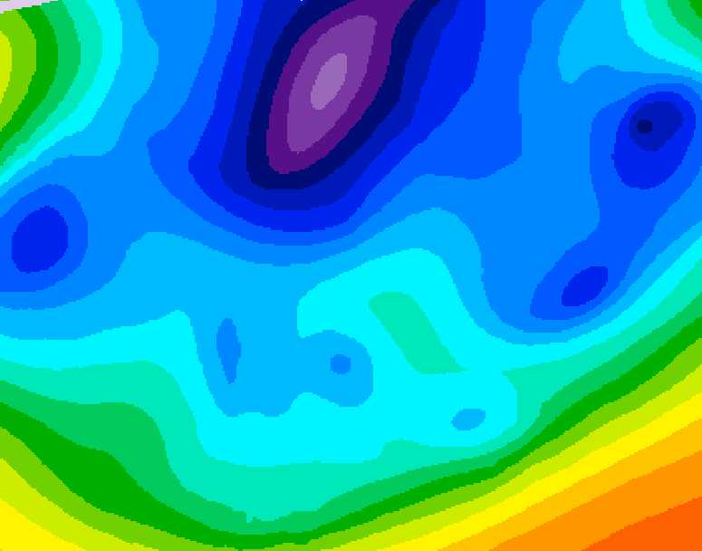 GDPS 500 millibar geopotential height 036 hour forecast chart for Canada based on 2026/02/19 1200Z data