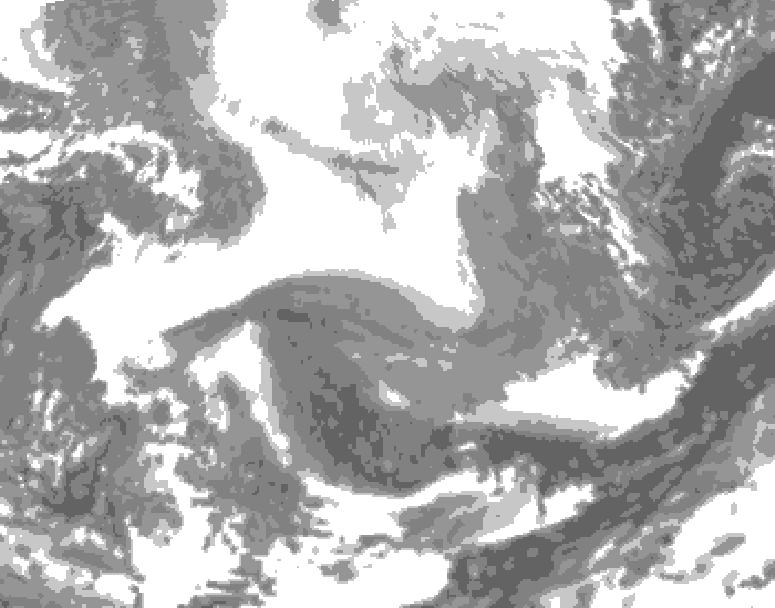GDPS total cloud 006 hour forecast chart for Canada based on 2026/02/19 0000Z data