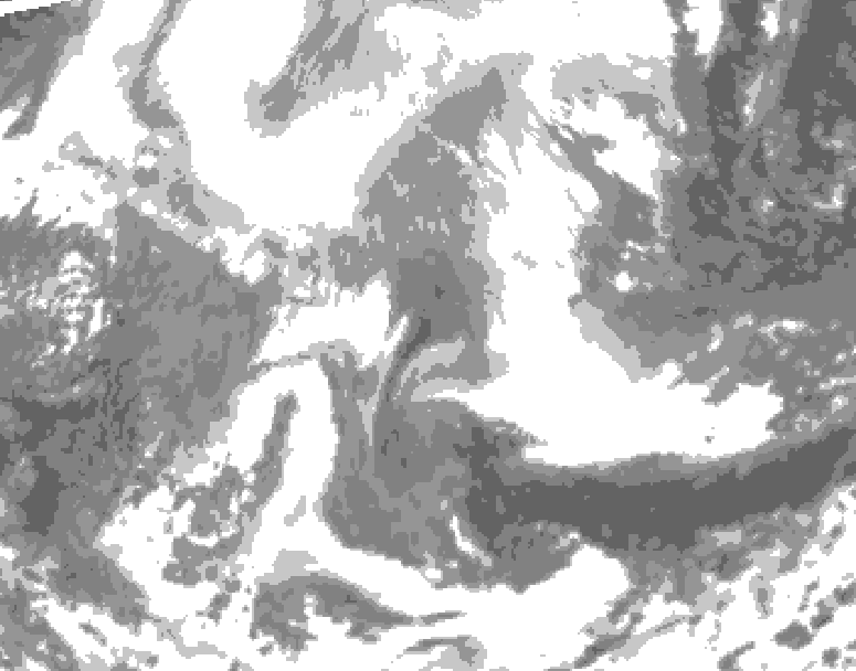 GDPS total cloud 042 hour forecast chart for Canada based on 2026/02/19 0000Z data