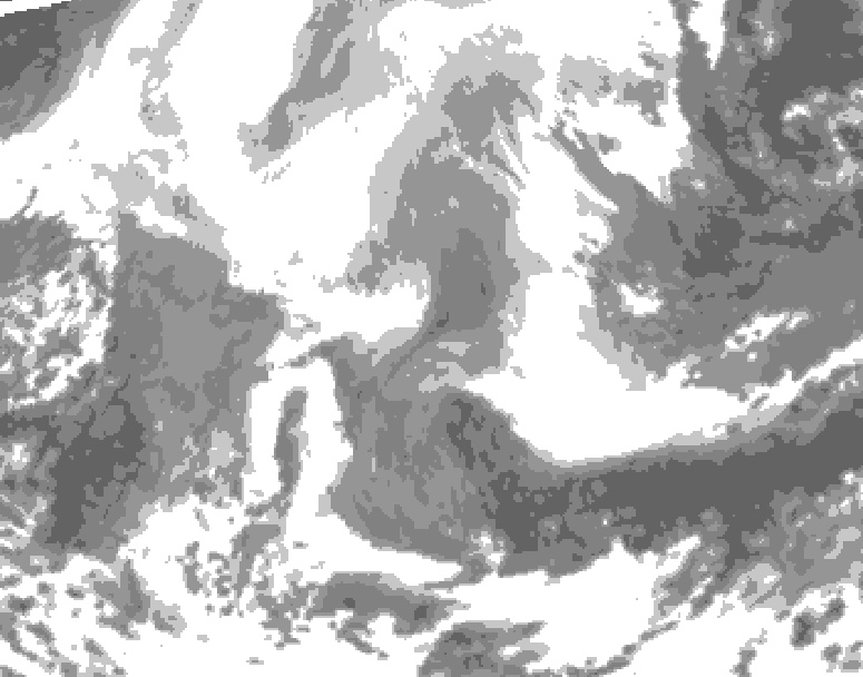 GDPS total cloud 048 hour forecast chart for Canada based on 2026/02/19 0000Z data