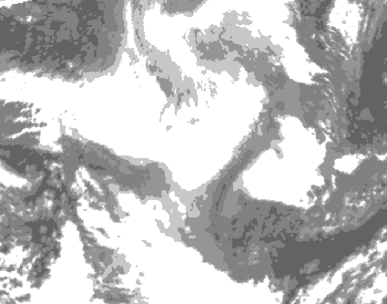 GDPS total cloud 090 hour forecast chart for Canada based on 2026/02/19 0000Z data
