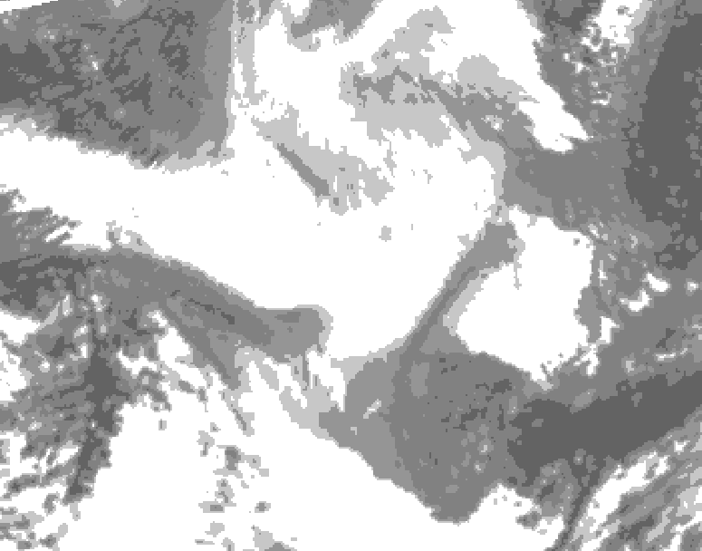 GDPS total cloud 096 hour forecast chart for Canada based on 2026/02/19 0000Z data