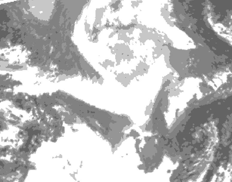 GDPS total cloud 114 hour forecast chart for Canada based on 2026/02/19 0000Z data