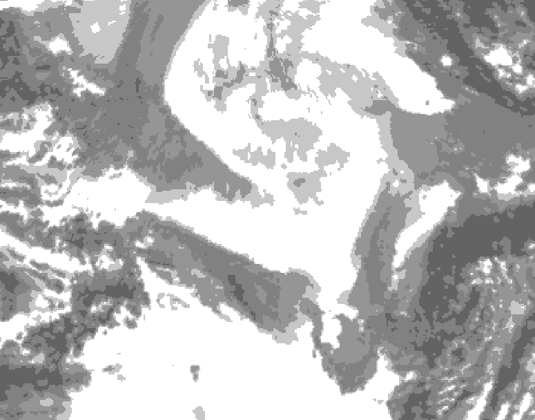 GDPS total cloud 120 hour forecast chart for Canada based on 2026/02/19 0000Z data