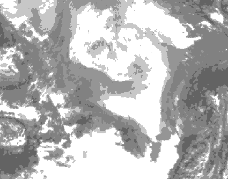 GDPS total cloud 132 hour forecast chart for Canada based on 2026/02/19 0000Z data