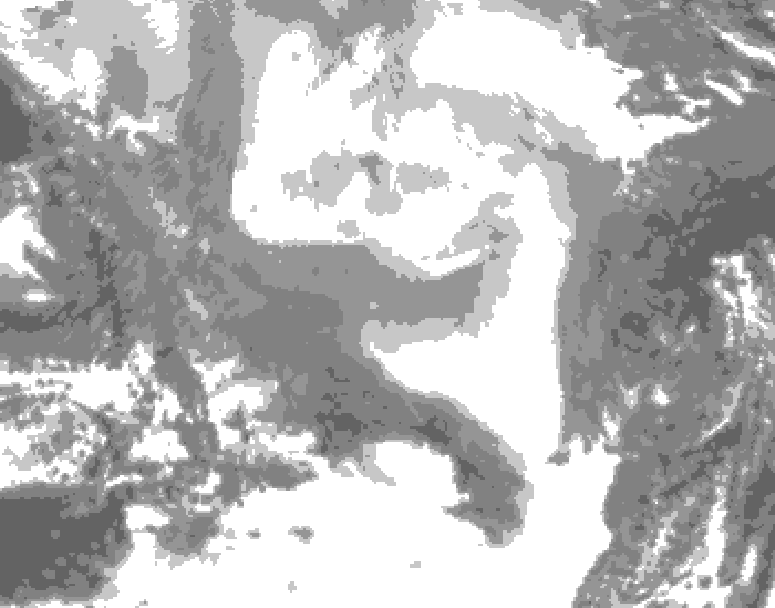 GDPS total cloud 138 hour forecast chart for Canada based on 2026/02/19 0000Z data