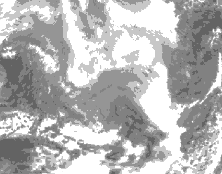 GDPS total cloud 156 hour forecast chart for Canada based on 2026/02/19 0000Z data
