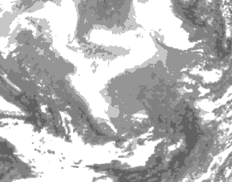 GDPS total cloud 180 hour forecast chart for Canada based on 2026/02/19 0000Z data