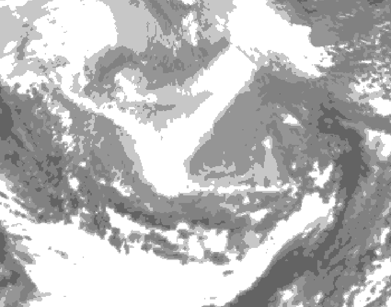 GDPS total cloud 198 hour forecast chart for Canada based on 2026/02/19 0000Z data