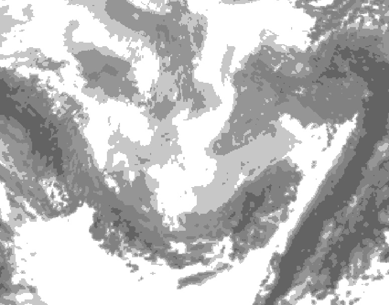 GDPS total cloud 216 hour forecast chart for Canada based on 2026/02/19 0000Z data