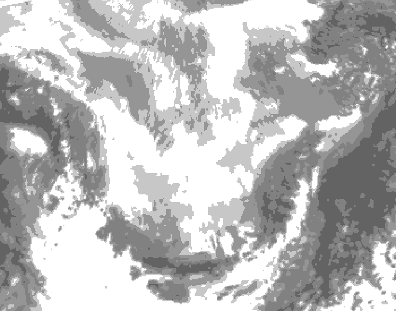 GDPS total cloud 228 hour forecast chart for Canada based on 2026/02/19 0000Z data