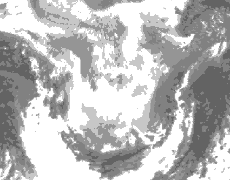 GDPS total cloud 234 hour forecast chart for Canada based on 2026/02/19 0000Z data