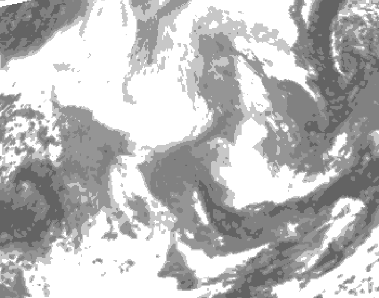 GDPS total cloud 048 hour forecast chart for Canada based on 2026/02/19 1200Z data