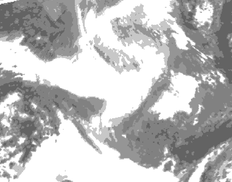 GDPS total cloud 084 hour forecast chart for Canada based on 2026/02/19 1200Z data