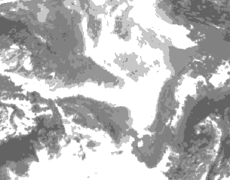 GDPS total cloud 108 hour forecast chart for Canada based on 2026/02/19 1200Z data