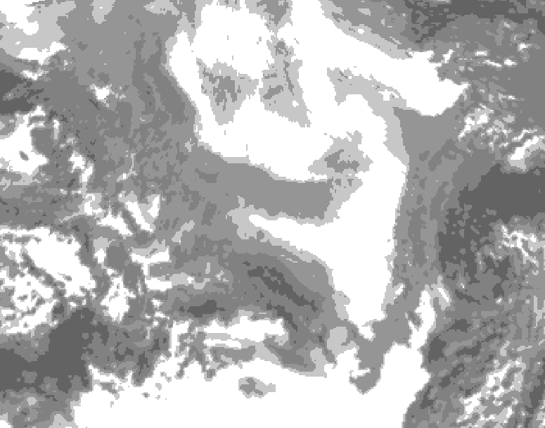 GDPS total cloud 120 hour forecast chart for Canada based on 2026/02/19 1200Z data