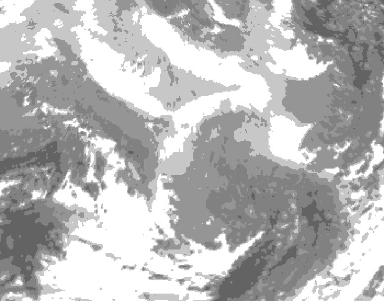 GDPS total cloud 156 hour forecast chart for Canada based on 2026/02/19 1200Z data