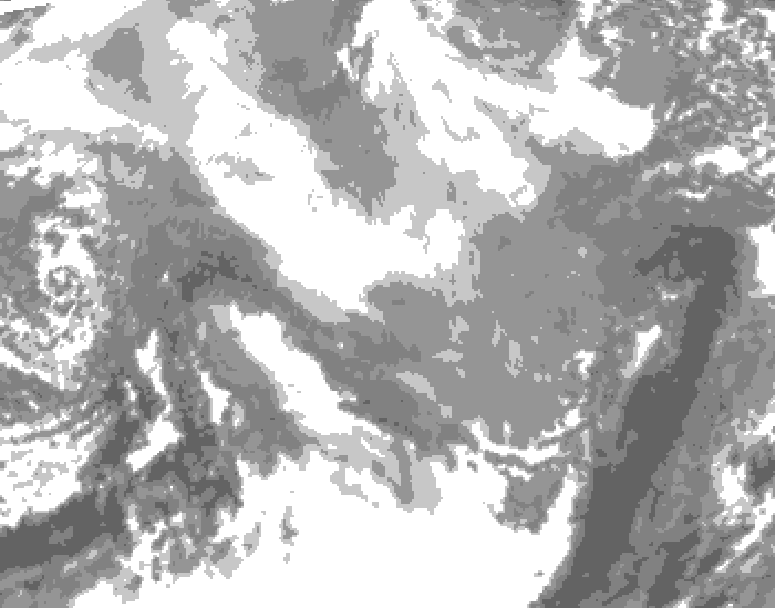 GDPS total cloud 180 hour forecast chart for Canada based on 2026/02/19 1200Z data