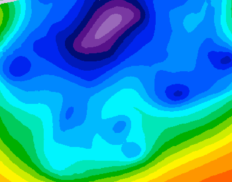 GDPS 500 millibar geopotential height 012 hour forecast chart for Canada based on 2026/02/20 0000Z data