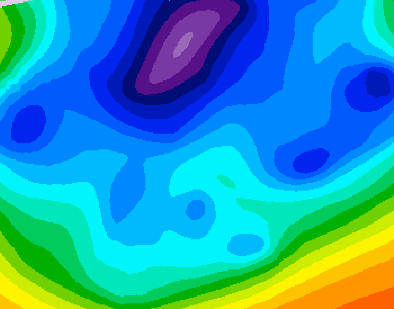 GDPS 500 millibar geopotential height 018 hour forecast chart for Canada based on 2026/02/20 0000Z data
