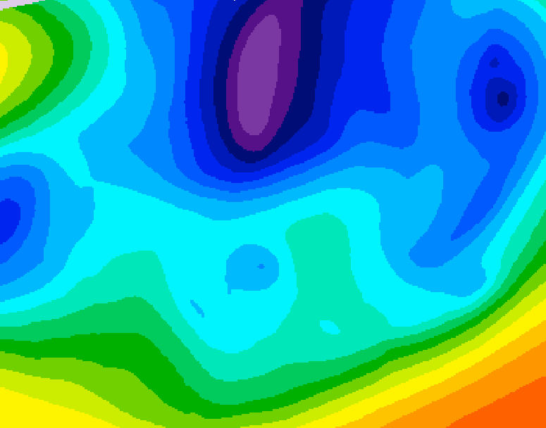 GDPS 500 millibar geopotential height 036 hour forecast chart for Canada based on 2026/02/20 0000Z data