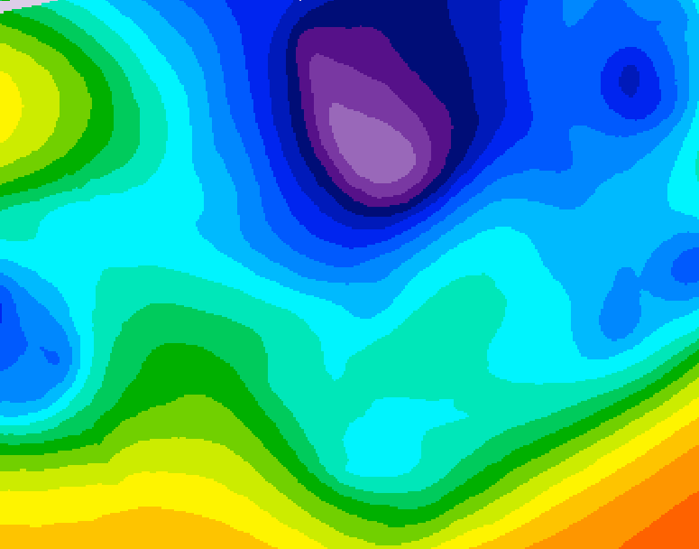 GDPS 500 millibar geopotential height 054 hour forecast chart for Canada based on 2026/02/20 0000Z data