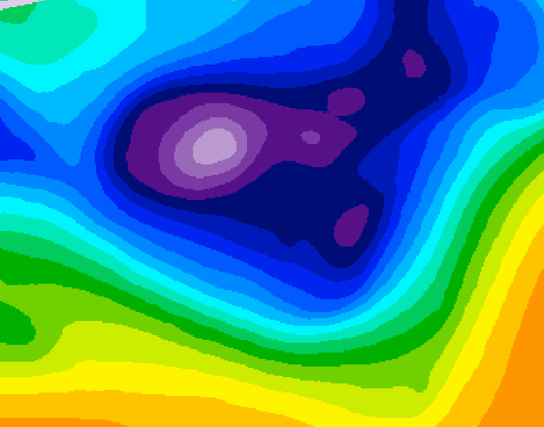 GDPS 500 millibar geopotential height 222 hour forecast chart for Canada based on 2026/02/20 0000Z data