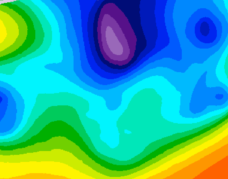 GDPS 500 millibar geopotential height 036 hour forecast chart for Canada based on 2026/02/20 1200Z data
