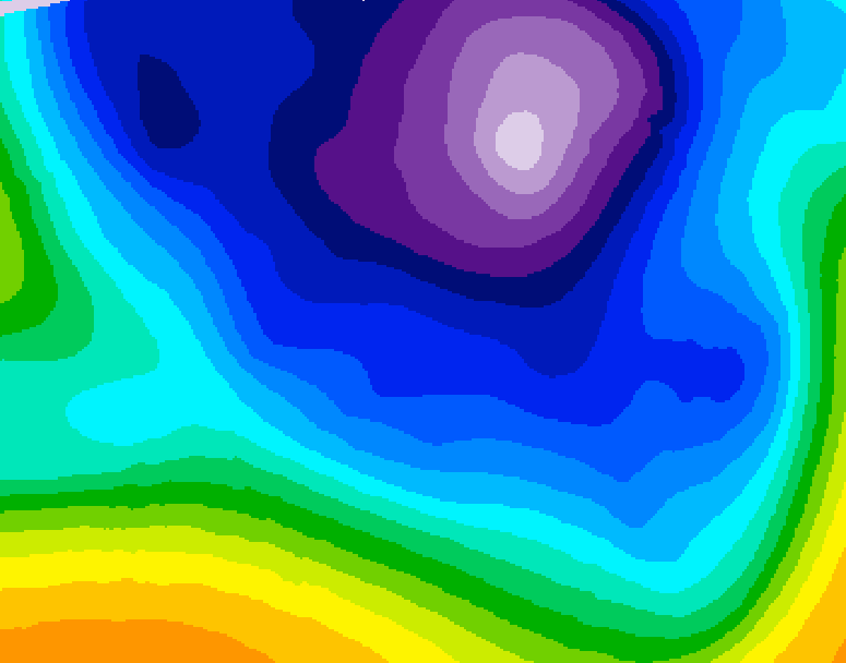 GDPS 500 millibar geopotential height 096 hour forecast chart for Canada based on 2026/02/20 1200Z data