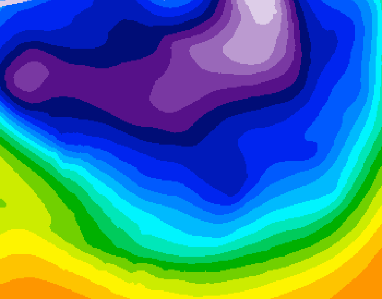 GDPS 500 millibar geopotential height 132 hour forecast chart for Canada based on 2026/02/20 1200Z data