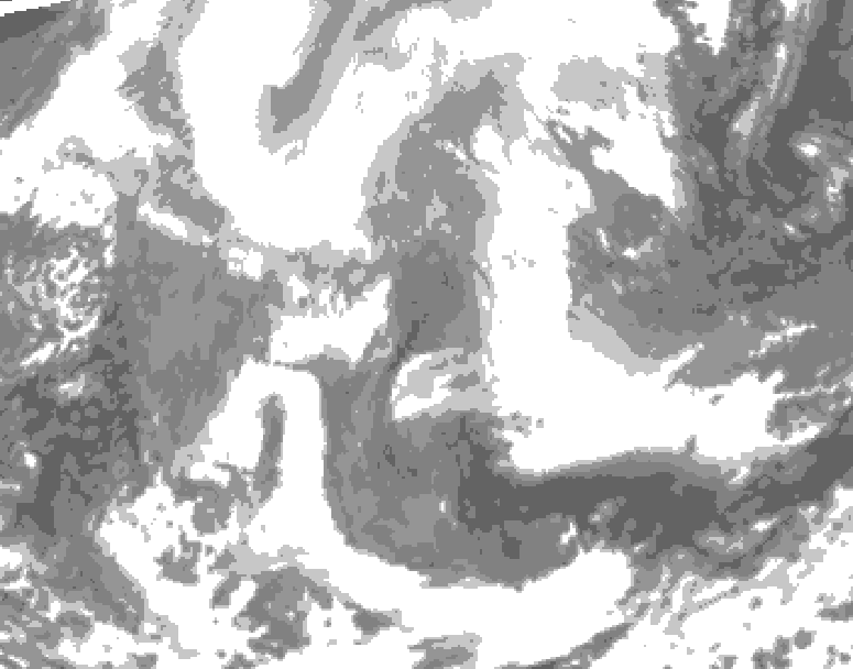 GDPS total cloud 018 hour forecast chart for Canada based on 2026/02/20 0000Z data