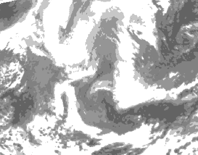 GDPS total cloud 024 hour forecast chart for Canada based on 2026/02/20 0000Z data