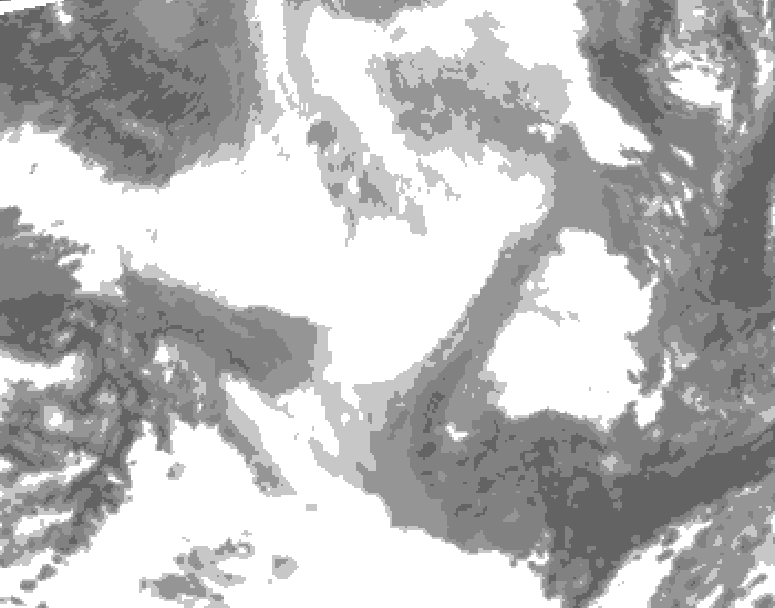 GDPS total cloud 066 hour forecast chart for Canada based on 2026/02/20 0000Z data