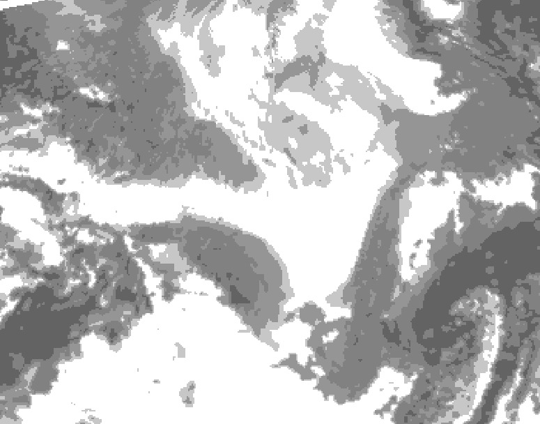 GDPS total cloud 090 hour forecast chart for Canada based on 2026/02/20 0000Z data