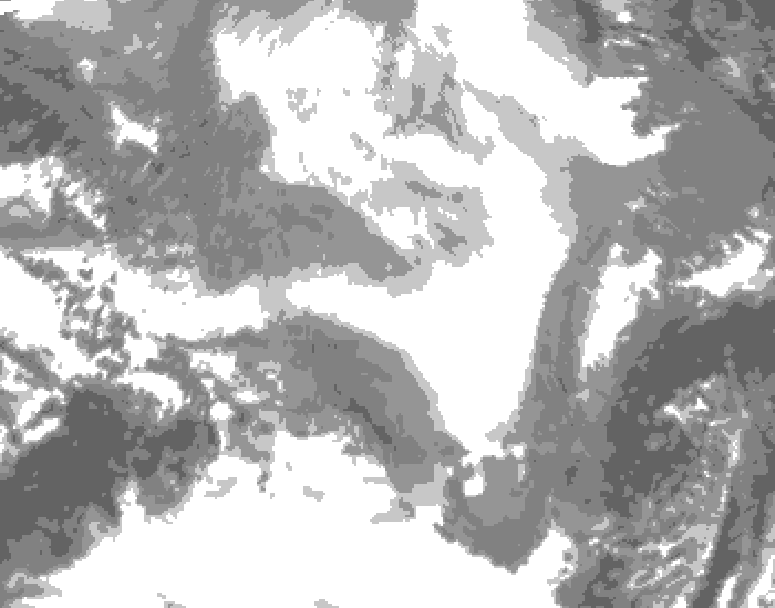 GDPS total cloud 096 hour forecast chart for Canada based on 2026/02/20 0000Z data
