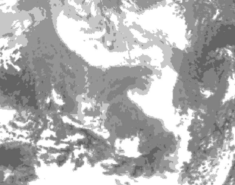 GDPS total cloud 126 hour forecast chart for Canada based on 2026/02/20 0000Z data