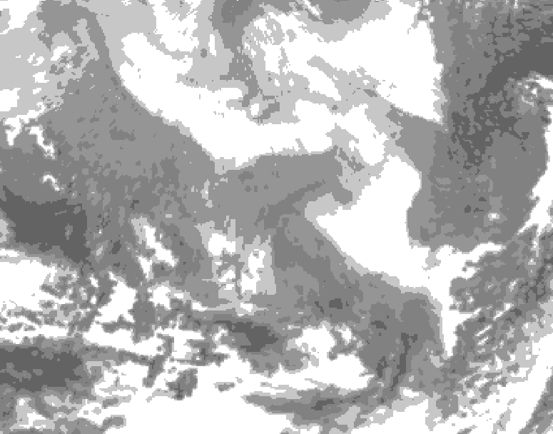 GDPS total cloud 132 hour forecast chart for Canada based on 2026/02/20 0000Z data