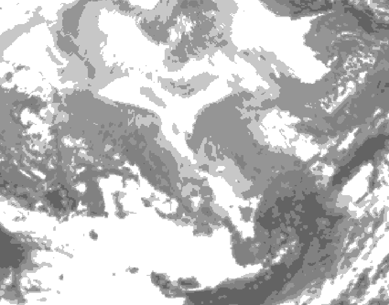 GDPS total cloud 162 hour forecast chart for Canada based on 2026/02/20 0000Z data